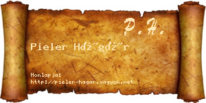 Pieler Hágár névjegykártya